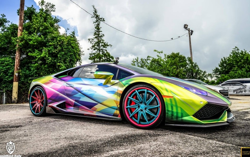 Sports car wrapped with Supreme Wrapping Film